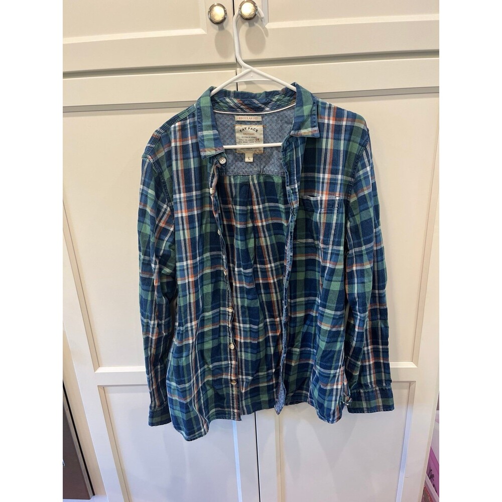Fat Face Plaid size large button down collared business casual shirt